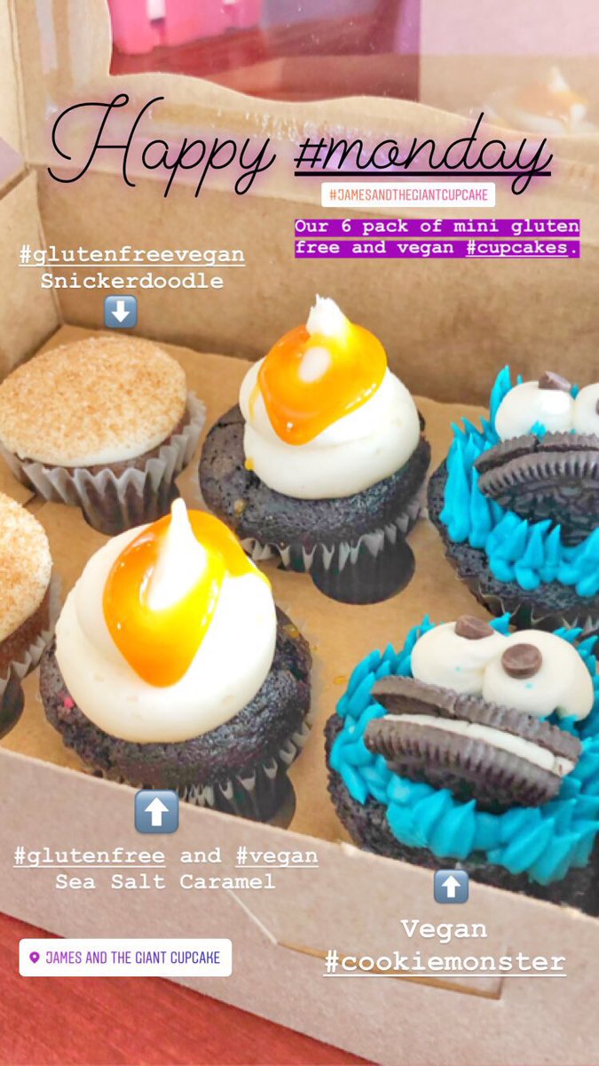 giantcupcake's tweet photo. #HappyMonday #InstagramStories  #oaklandsfavoritecupcakes #jatgc #jamesandthegiantcupcake #instagram #glutenfreevegan #glutenfree #vegan #cupcakes https://t.co/3eJEIHcVYu