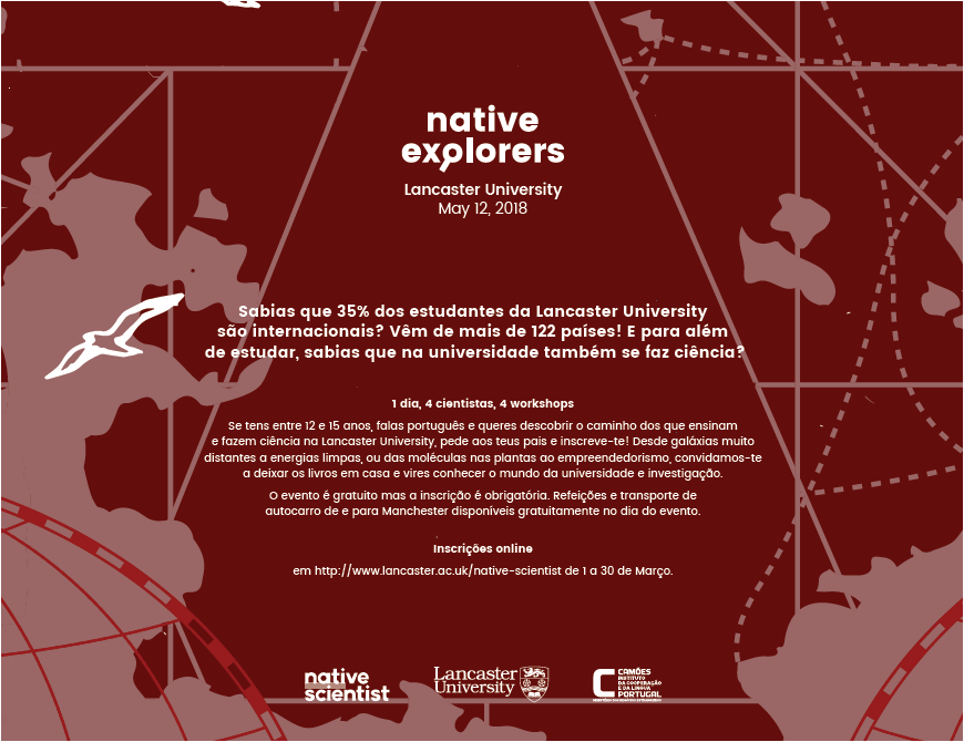 dr_sobral's tweet photo. Native Explorers 11-12 May 2018: science workshops for 12-15 year old students with a Portuguese twist @LancasterUni @LancsUniSciTech, ft some time-travelling with major telescopes: register at https://t.co/fKJs5nEvwU People involved: https://t.co/7T4XFbgYI2 https://t.co/1XsXRcCYYH