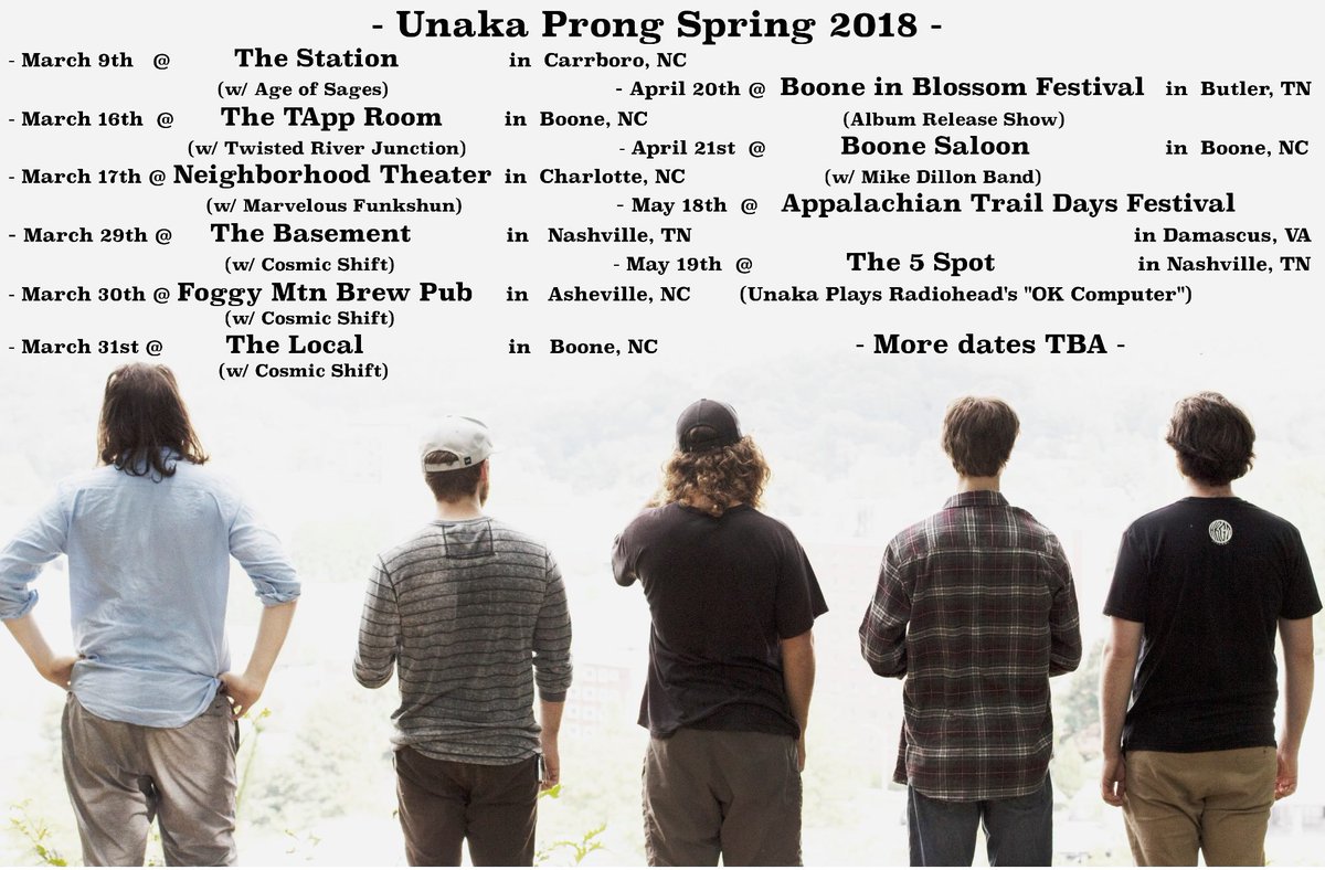 Here are our whereabouts for the next few months. Check out if we'll be coming near you, and see if you can tell which one of us is clenching. <a href="/AgeOfSages/">Age of Sages</a> <a href="/Cosmicshiftband/">Cosmic Shift</a> #TwistedRiverJunction <a href="/MarvelSFunkshn/">Marvelous Funkshun</a> #unakatour #springtour #radiohead <a href="/MikeDillonBand/">The Mike Dillon Band</a> #AT #traildays