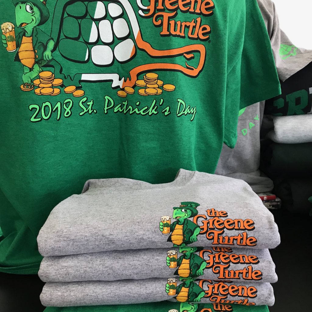 TurtleGear's tweet photo. Don’t get pinched this year! Grab some limited edition turtle gear🍀 #turtlegear #StPatricksDay2018 
Shop online: https://t.co/XjztPkVOQN https://t.co/Y0LQl7C4GM