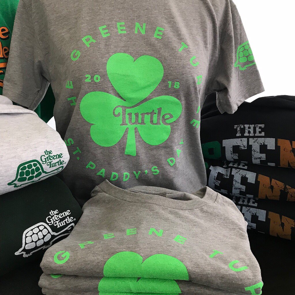 TurtleGear's tweet photo. Don’t get pinched this year! Grab some limited edition turtle gear🍀 #turtlegear #StPatricksDay2018 
Shop online: https://t.co/XjztPkVOQN https://t.co/Y0LQl7C4GM
