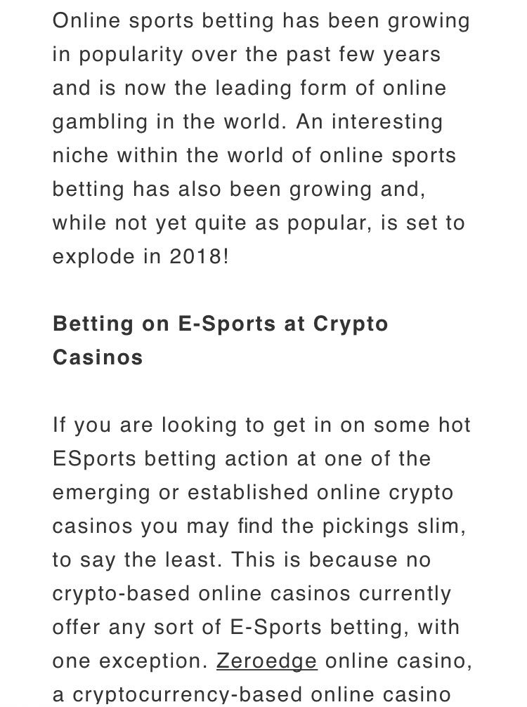 cryptounmasked's tweet image. GAMING BETTING WHO IS IN FOR IT #Zeroedge to Offer 0% Commission on E-Sports Betting newsbtc.com/2018/03/05/zer…