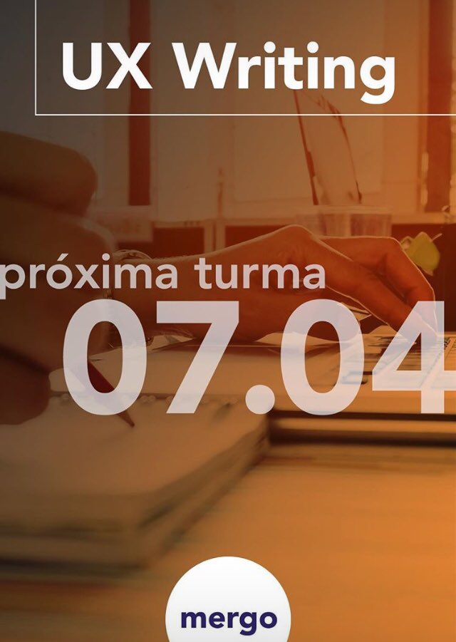 brunorodrigues's tweet image. Lembra do primeiro curso de #UXWriting do país, que teve a turma lotada em janeiro e criou fila de espera? Pois a segunda turma será mês que vem, mais uma vez em #SaoPaulo, em parceria com a #Mergo mergo.com.br/curso-ux-writi… 😀🎉  #ux #writing #design #uxdesign