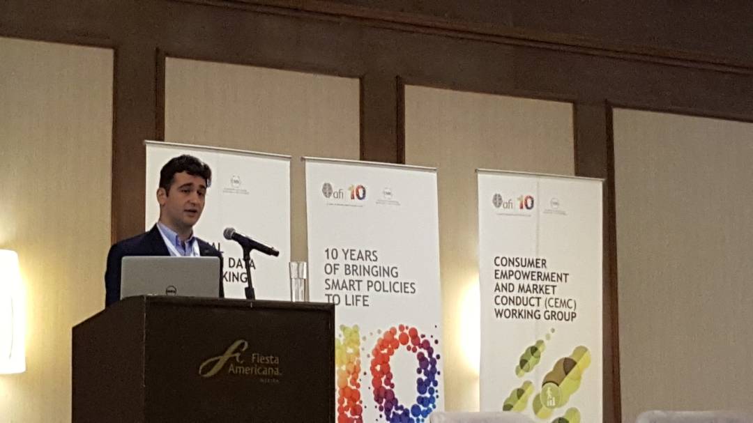NewsAFI's tweet photo. "Smart policies need smart tools and Financial Capability Barometer is one of the tools we can use" - Dr. Arthur Pokrikyan, #FinEd Expert from Central Bank of Armenia emphasizes during the CEMC &amp; FID #AFIWG Joint Session in Merida today #FinancialInclusion https://t.co/OPbMpAPy42
