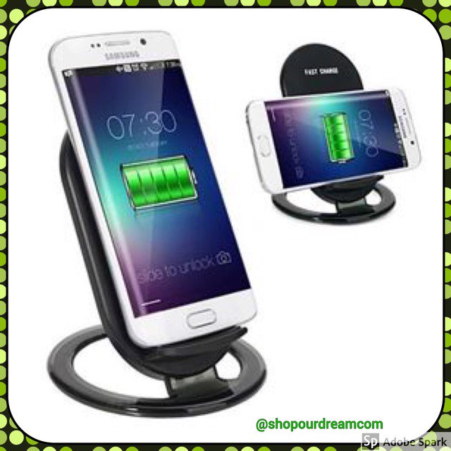 2 in 1 Fast Charge Qi wireless charger for your Samsung phone now charge your phones up to 80% faster.
* Fully Compatible with Qi- Enabled smartphones, including Samsung S7, S7Edge, S6/S6 Edge, Note 4, 5.
#shopourdreamcom #Shoppingtime#samsung#phoneaccesories