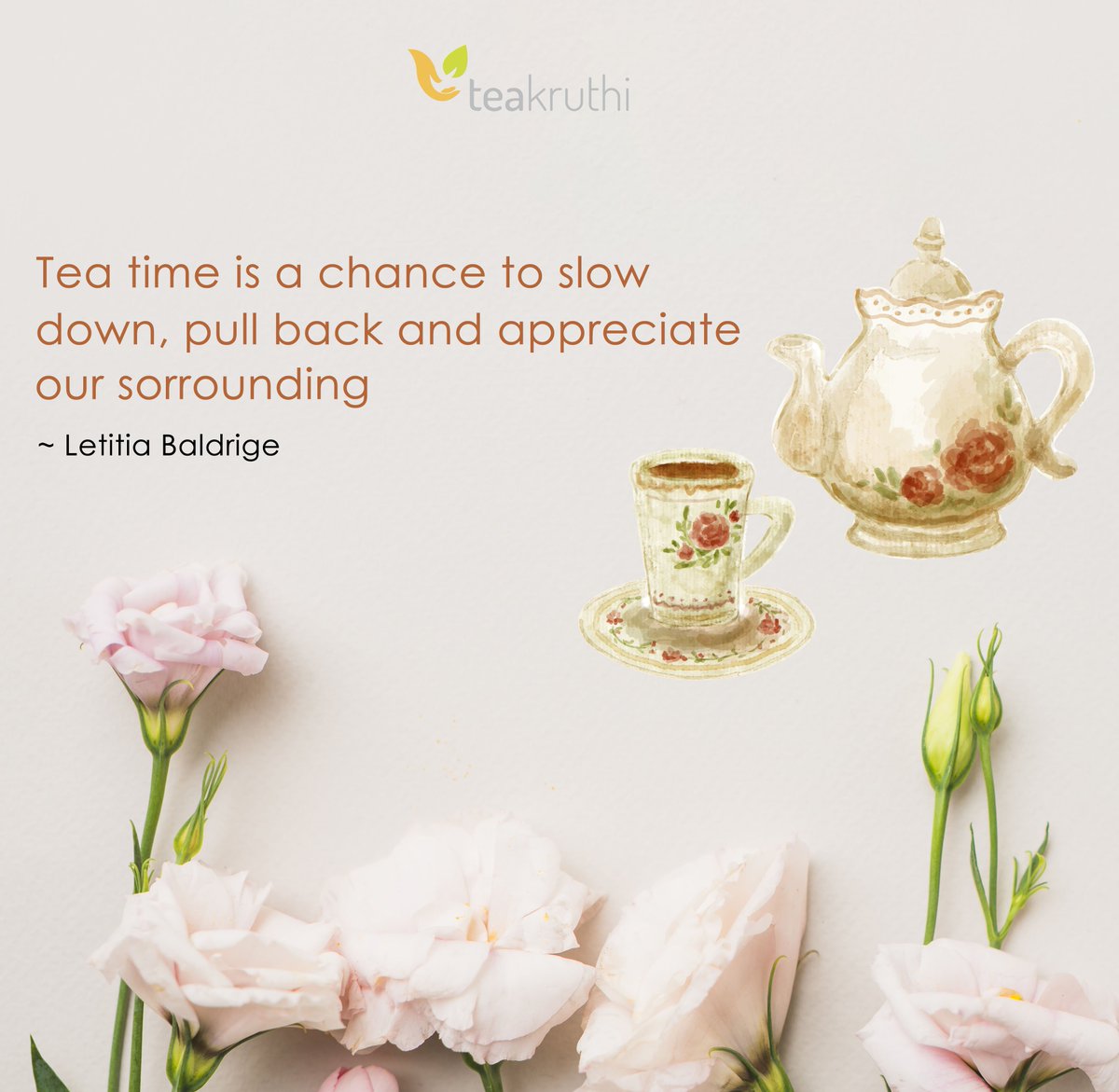 teakruthi's tweet photo. Take a minute and enjoy your #cuppa #tea today! #teaquotes #teakruthi #TeaAddicts #SingleOrgin #PlantationFresh https://t.co/nQnHDXgJbV