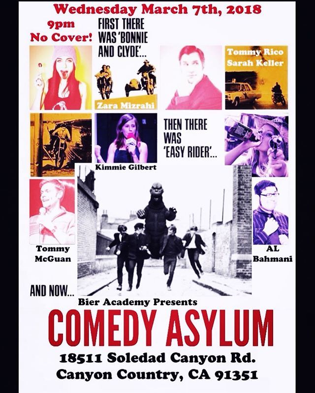 AlBahmani's tweet photo. #wednesday #March 7th @bieracademy @zaramizrahi @bostonbabydaddy @tommy_mcguan @sarahkeller07 @kimmie_gilbert #JustAdded @virzitriplets It's Comic Insanity at #ComedyAsylum! #standup #comedy #laughs #fun #beer #SantaClarita #cali #california #shamelessse… https://t.co/2VW20aK4BD https://t.co/4KJK14HgVj