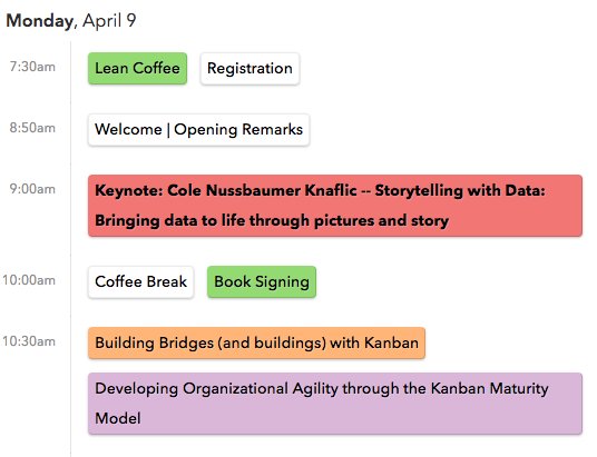 Activities just added!

We are always looking for more ways to connect you with other Kanban professionals. 

Register on-site for these free, bonus Lean Kanban conference activities. Watch for more extras throughout the event!

#LKNA18

ow.ly/MoPf30iLCNP