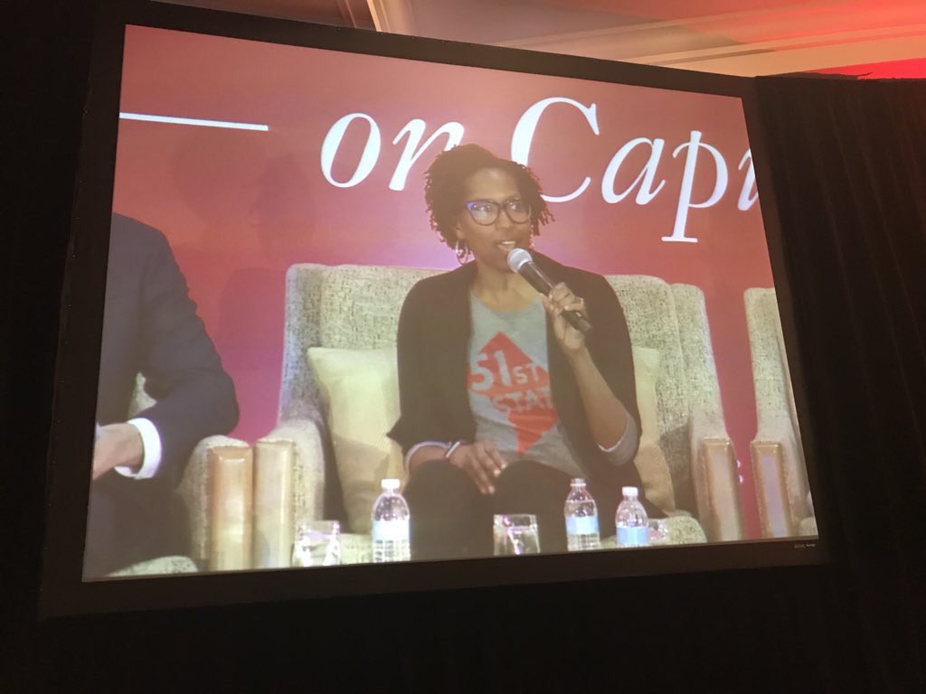 BikeNewportRI's tweet photo. Shout out to @BWBDC @Dizzyluv25 at the National Bike Summit. Great points made about bike-equity and bike-share among young African Americans. “It’s accessible, cheap and available all over the city.” #NBS18 #BWBDC #bikenewportri #bikeadvocacy https://t.co/qciERF798X