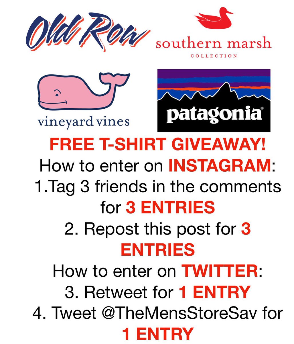Bringing back our #freetshirtMonday!
Win a free T-shirt!
Follow the rules on the picture!
Rules are on picture!
Winner will be picked Tuesday night!
Good luck!
#josephs #freetshirtmonday #oldrow #southernmarsh #vineyardvines #southernmarsh #28wbroughtonst #9122325503