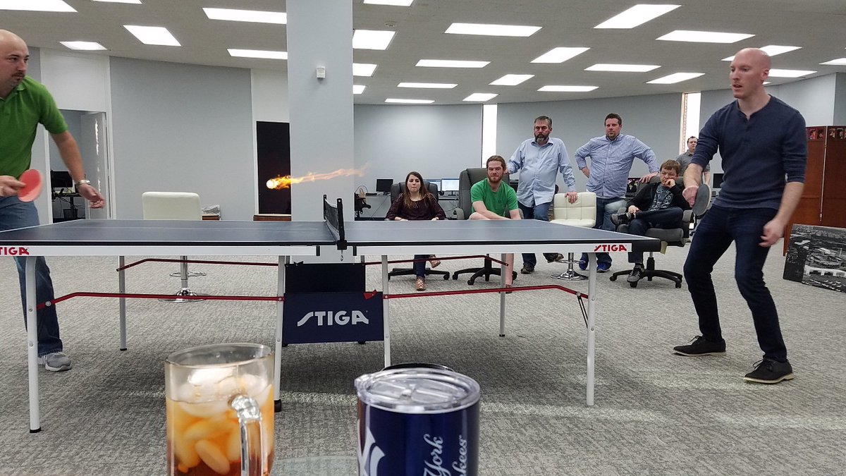 intellisoft_usa's tweet photo. After this match, the crew decided they needed to setup a tournament. So we started a table tennis tournament at the Intellisoft office. Does your office have this much fun? https://t.co/R9DKlabPuG