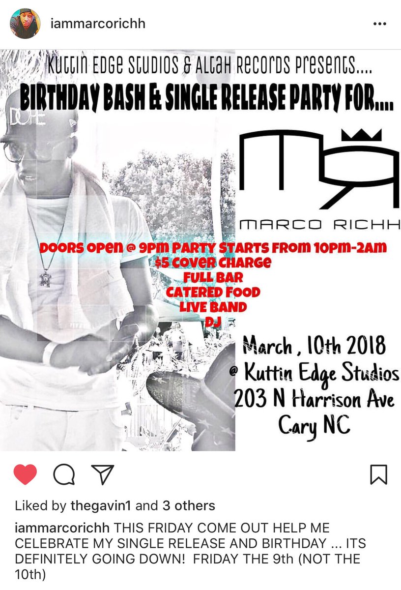 crissyjofficial's tweet photo. Everyone come out this Friday! @iAmMarcoRichh @officiallystone https://t.co/FnRYUdcEvb
