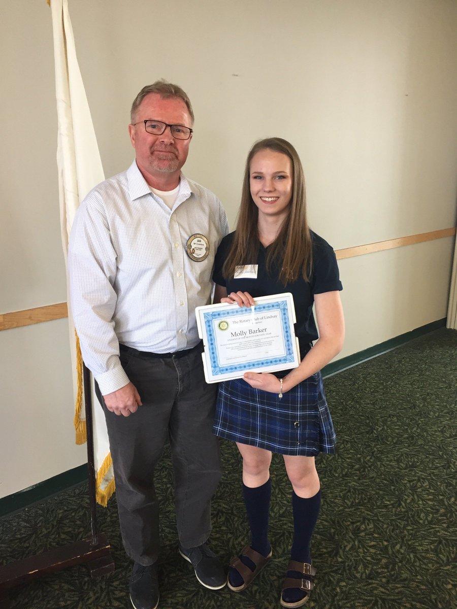 Congratulations to Molly Barker... Rotary Club Student of the Month! #wearefamily <a href="/Lindsay_Rotary/">Lindsay Rotary Club</a> <a href="/PVNCCDSB/">PVNC Catholic</a> #pvncserves