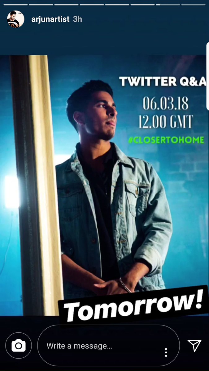 ArjunUkFans's tweet photo. @ArjunArtist @XnatashaX 
Q&amp;A tomorrow on twitter! Don't miss it #CloserToHome https://t.co/iHjrjEDp67
