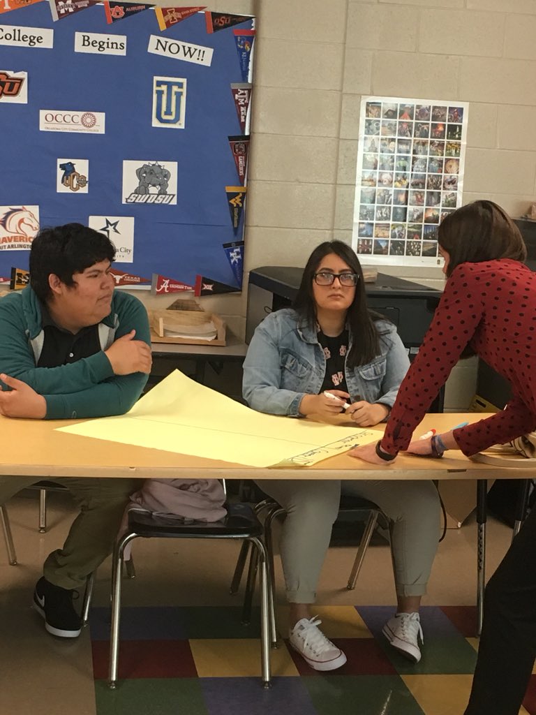 lparks72's tweet photo. Great discussions around college fears and college excitements in Coach Hightower’s AVID class at US Grant HS. @OKCPS https://t.co/JjfRz5j6Os