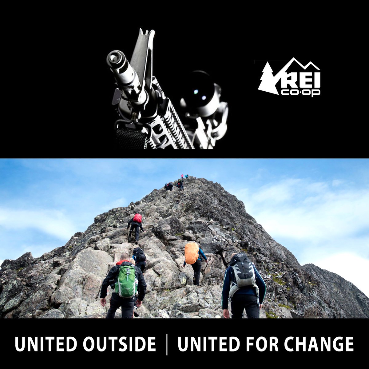 reigreenvests's tweet photo. If you're one of over 24,000 outdoors lovers who signed a petition telling REI to drop products from Vista Outdoor (a gun manufacturer), please sign a petition to end homelessness for REI employees https://t.co/TtTBz7D8b9 ♥ #REIgreenvests, #UnitedOutside #OptInChange #Fightfor15 https://t.co/NRojg2UVg4