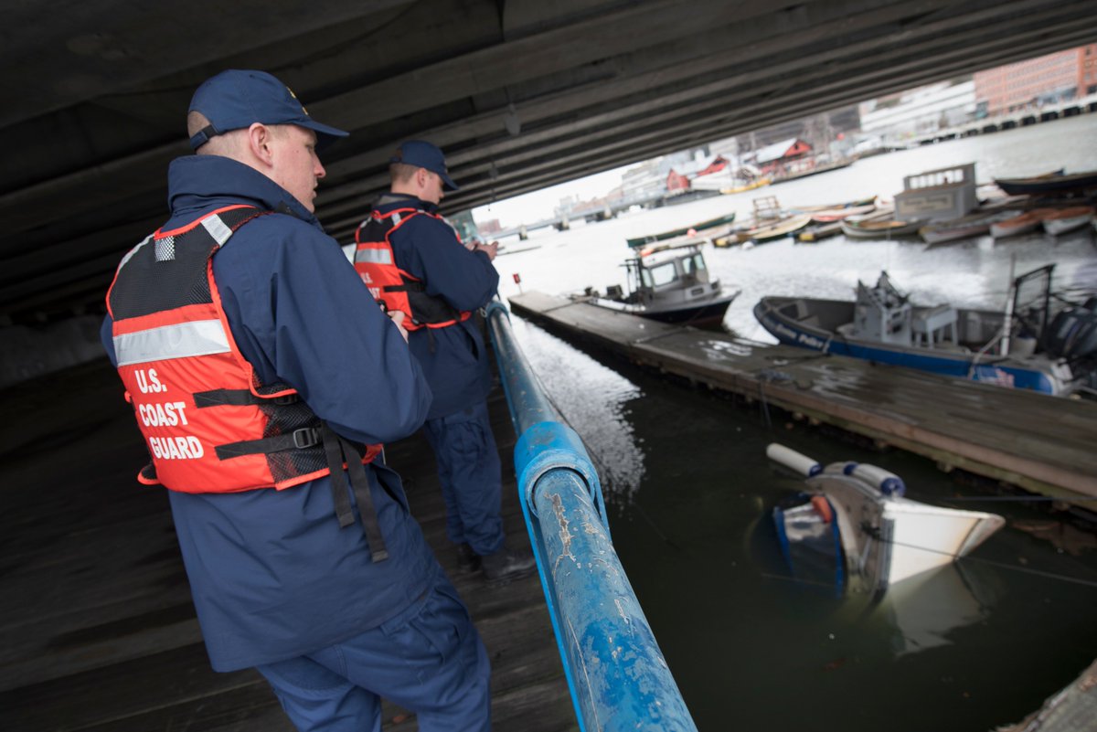 jodi_mohrmann's tweet photo. Members of #USCG Sector Boston are assessing the shoreline today after this weekend's powerful nor’easter created #StormSurge pushing sand into the streets, and caused damage to ramps, docks & other infrastructure #noreaster #CoastGuard #SectorBoston @USCG #Storm #Damage https://t.co/dQIAvgtIUI