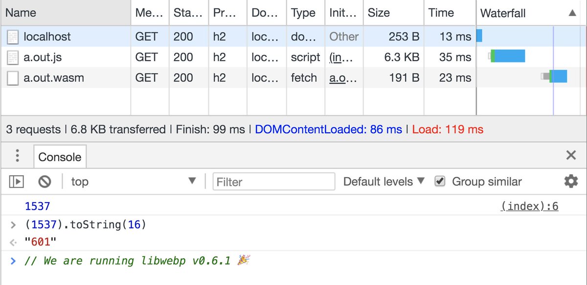 DasSurma's tweet image. As promised, here’s my write-up on how to use Emscripten to compile a C library to WebAssembly and run it on the web.
developers.google.com/web/updates/20…