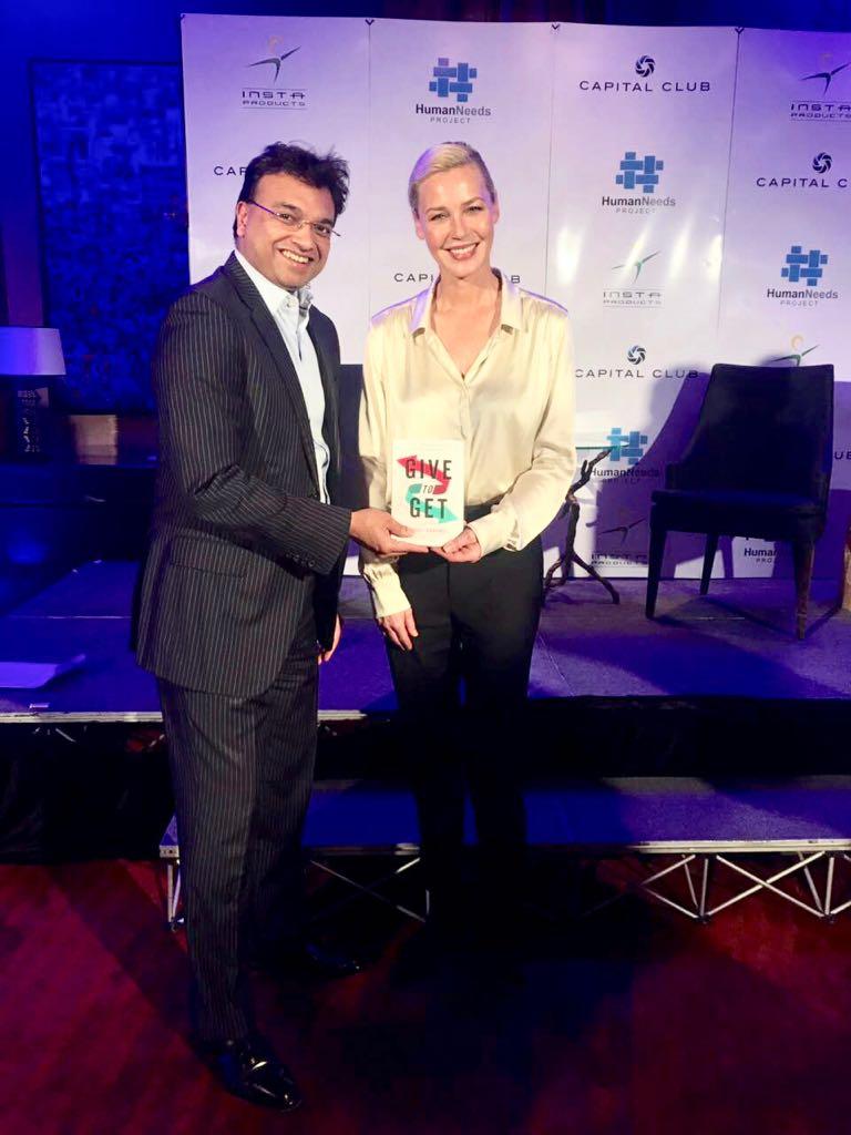 CapitalClubEA's tweet photo. Connie Nielsen renowned Hollywood actress and Philanthropist receiving newly launched leadership book GIVE TO GET from our Chairman Mr. Vishal Agarwal @VishalsVoice @CNconnienielsen#passion#purpose#transformation in upgrading lives https://t.co/1I5mmve5oH