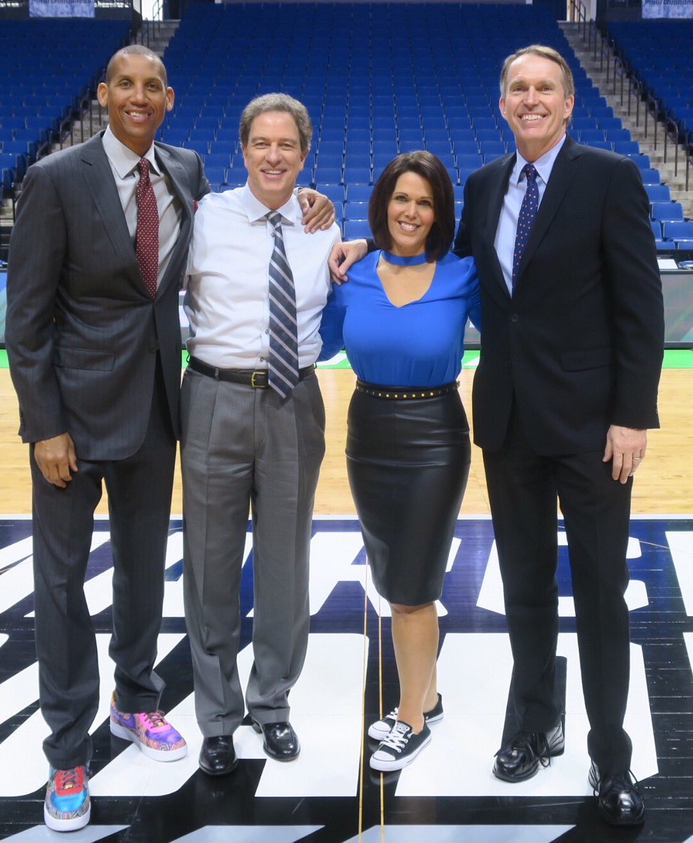 Dana Jacobson On Twitter Reunited And It Feels So Good Back With My Marchmadness Ncaatournament Crew From Last Year Kevinharlan Reggiemillertnt Dan Bonner This Trio Is Too Good To Me Look