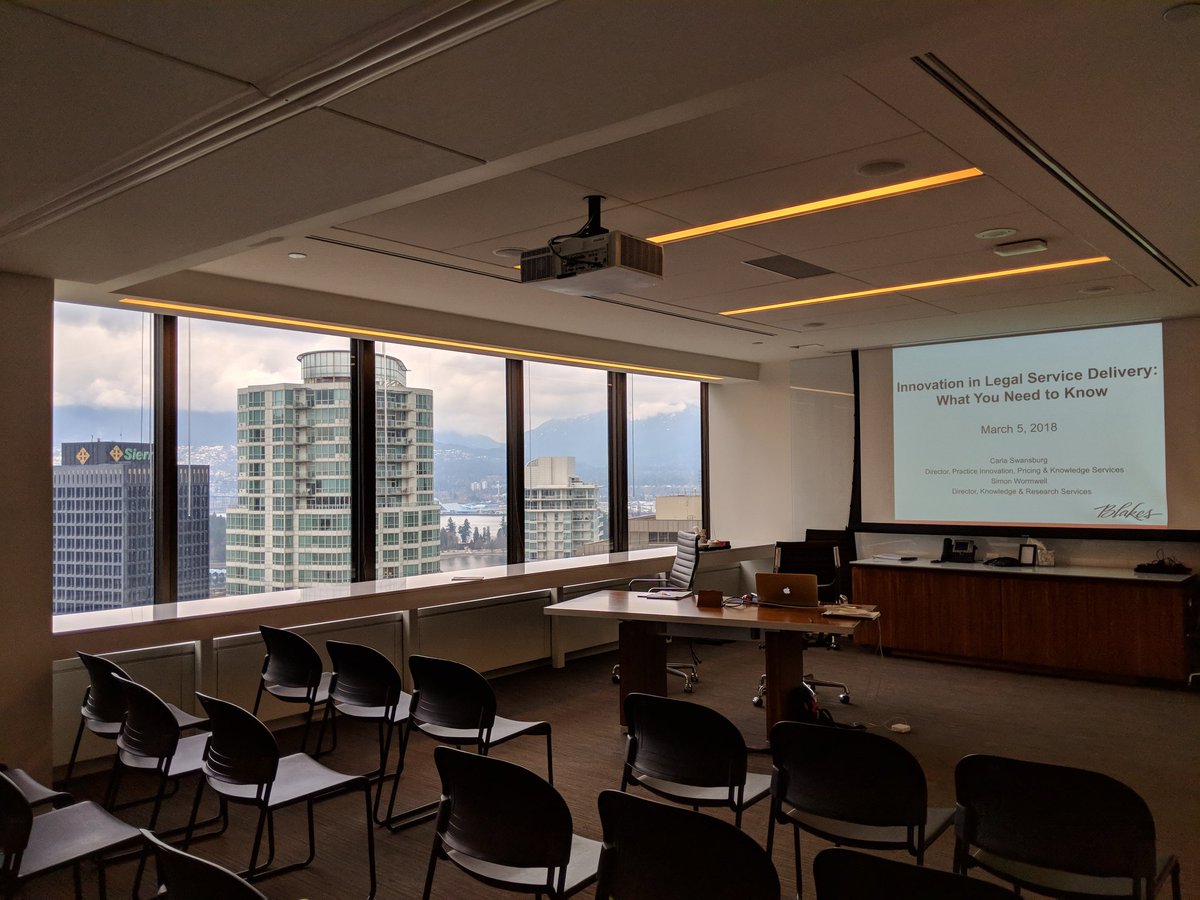 Getting ready to meet with <a href="/BlakesLaw/">Blakes</a> Vancouver office as <a href="/theknomos/">Knomos</a> continues to build out the winning solution for their Global Legal Innovation Challenge. Thanks <a href="/cswansburg/">Carla Swansburg</a> &amp; <a href="/SimonWormwell/">Simon Wormwell</a>! #legaltech #nextbigthing