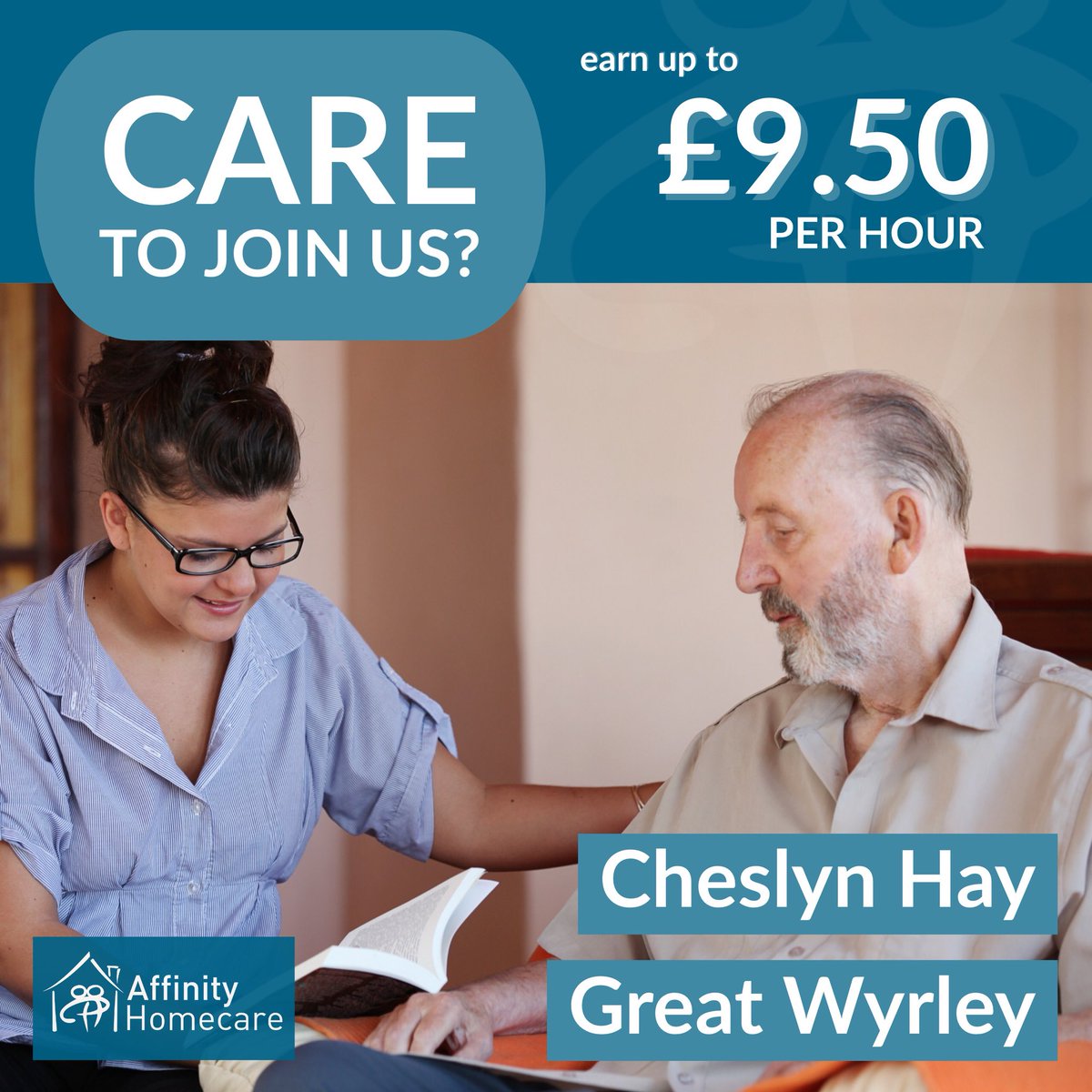 affinitycareltd's tweet photo. *VACANCIES*

Start your #career in #care today! We are recruiting community care assistants in Great Wyrley and Cheslyn Hay!

✓ No experience required (full training given)
✓ Must have access to own vehicle 
✓ Flexible working hours 

Apply now at https://t.co/iGFcFaFGIF https://t.co/fZw55P4RwJ