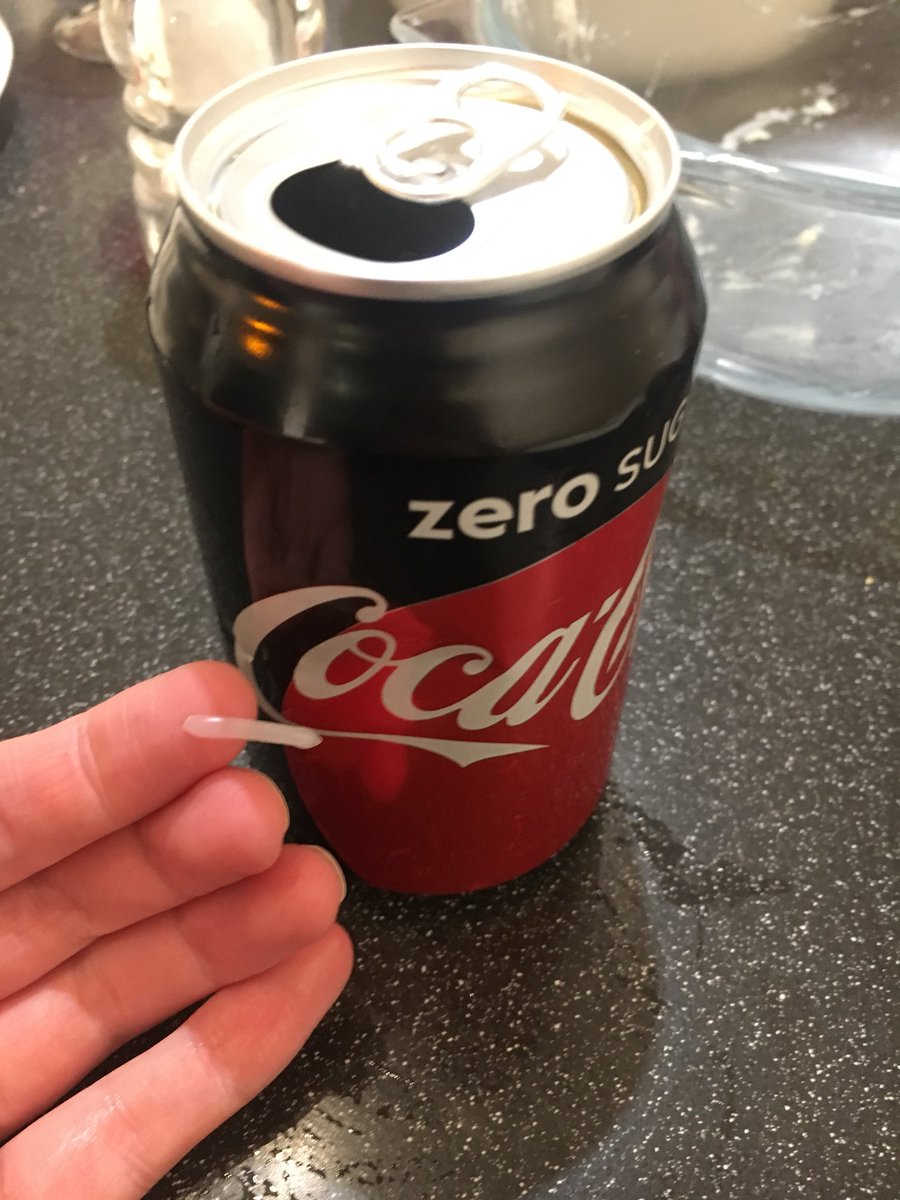 Dukesey's tweet photo. Almost swallowed this piece of plastic from my Coke Zero can. @CocaCola_GB you should be more careful about what you put in your drinks! #notimpressed #useaglass https://t.co/B51DaZwzCB