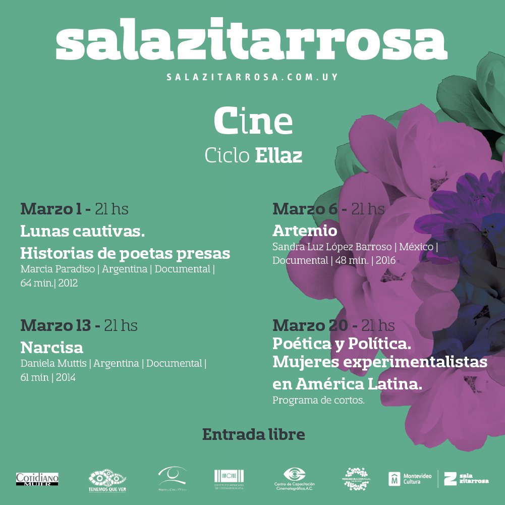 SalaZitarrosa's tweet photo. En marzo el cine 🎬 también se suma al Ciclo ELLAZ 2018 con 3 títulos y 1 programa de cortos experimentales, todos ellos dirigidos por #mujeres 👉https://t.co/O9oaSgZRd0 ENTRADA LIBRE ¡Te esperamos! #Ellaz2018 #cine https://t.co/TuQAN6fjcj