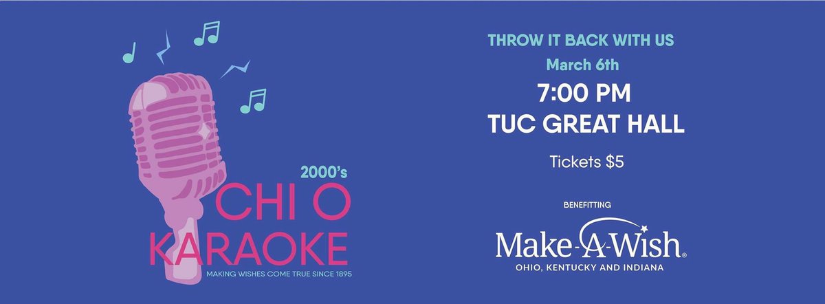 Chi O karaoke is TOMORROW!! Tickets are $5 at the door 💗💗💗
