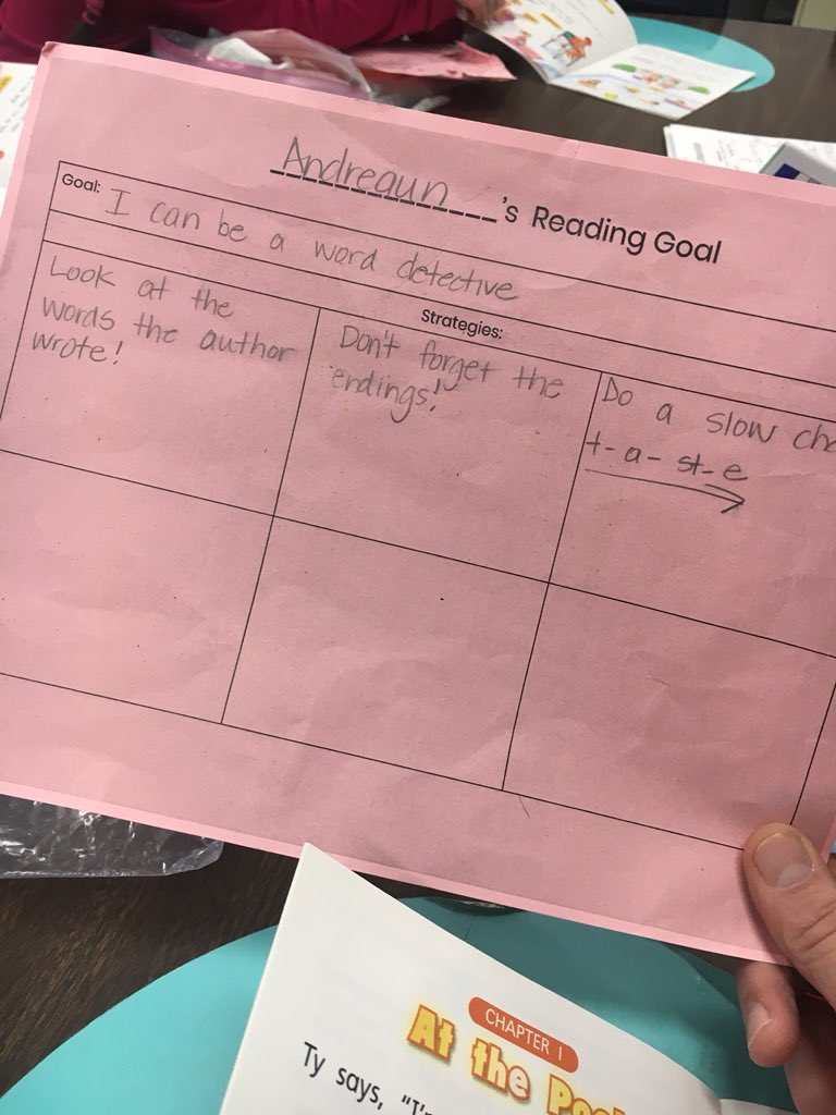 afess7's tweet photo. So impressed to watch 1st grade Ss and Mrs L @D59Frost class during guided reading, discussing their reading goals and strategies https://t.co/vM8s6Rxc46