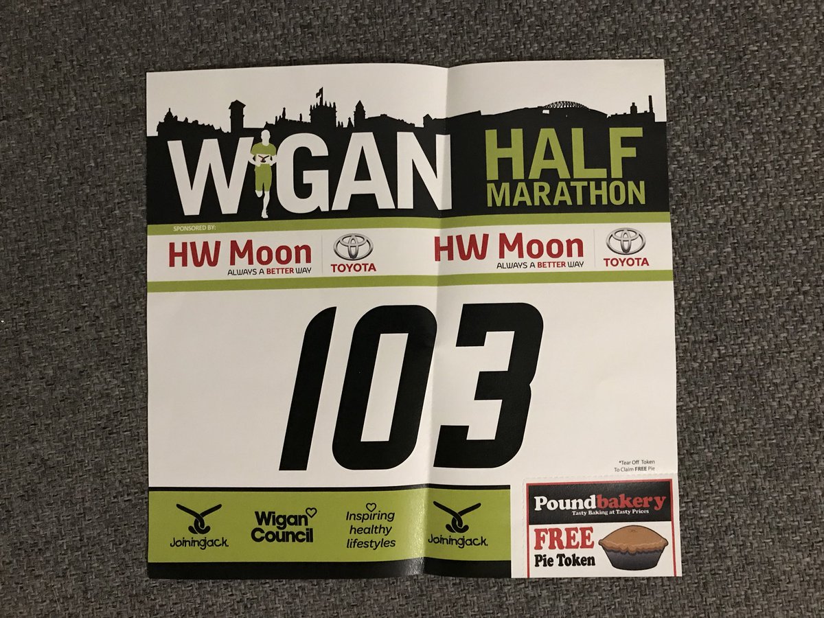 I got my race number for @Wiganhalf today & it’s back to where it all begin for me as @Wigan10K in 2017 was my 1st ever race!Now I’m looking forward to my 1st ever half!Even got room ready on my medal hanger. #ChallengeYourself #SeeYouOnTheStartLine
#IMOAC 💚🏃♂️ @RMCHcharity