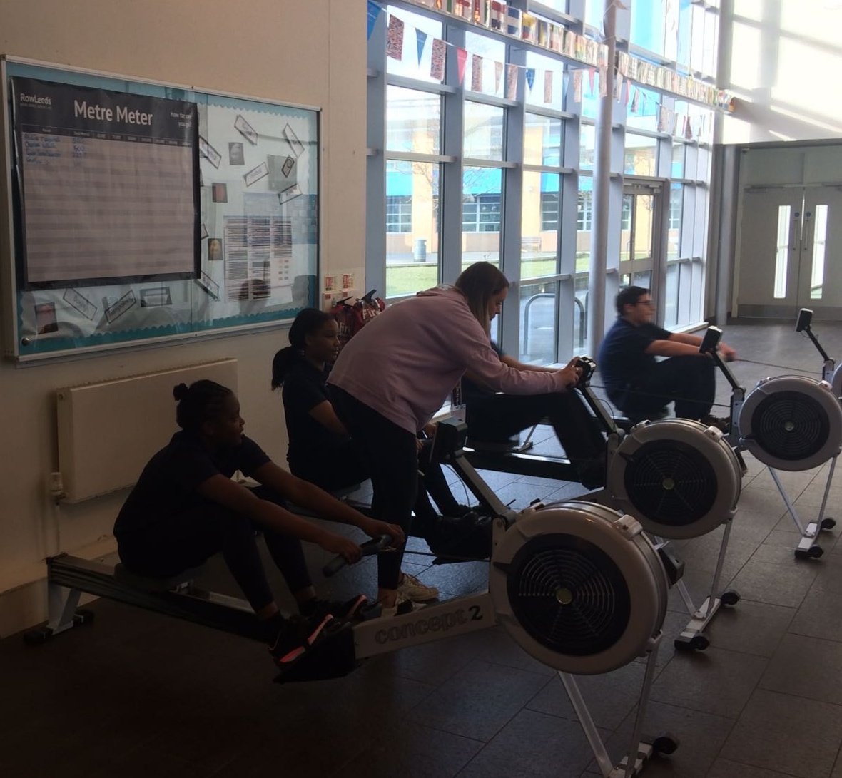 BYASportandPE's tweet photo. Some of our students adding to the Metre Meter at tonight's @OfficialRowUK indoor rowing club. #Rowing #ConceptII https://t.co/HLvT2FNZU9