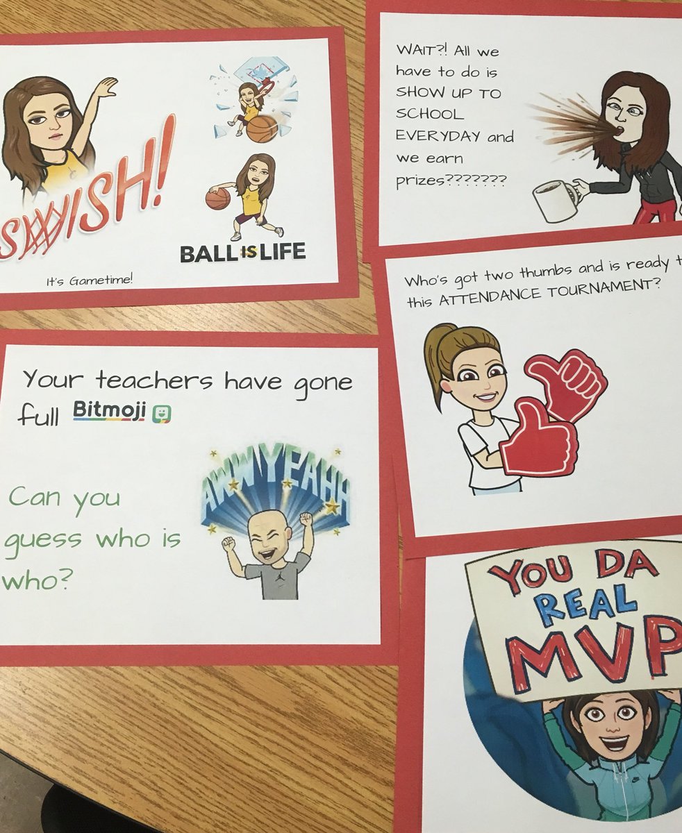 PatrickTGarrity's tweet photo. Day 1 of the #MarchMadness Attendance Tournament in the books! Special thanks to our Student Council and @Bitmoji for providing our teachers with these cool posters! https://t.co/OQOuoyKJSI