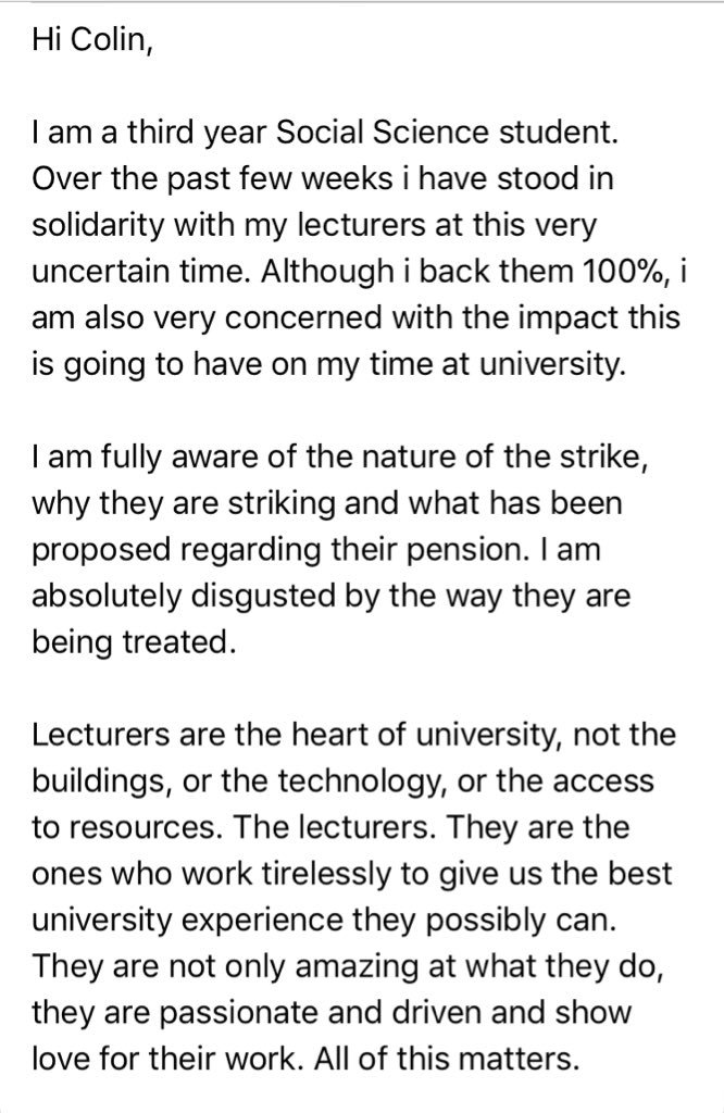 baileyceri's tweet photo. My email to the VC. @CardiffUCU #ucustrike #Solidarity https://t.co/y5JzCUGqGb