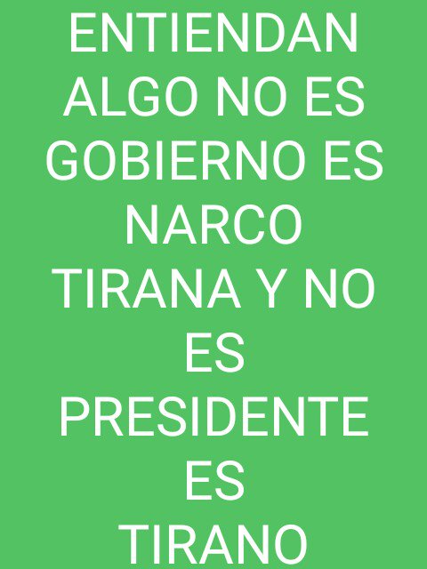 magicbulve's tweet photo. REPITAN COMO LOS LOROS PARA Q TERMINEN DE ENTENDERLO
NO ES GOBIERNO
ES NARCO TIRANÍA
NO ES PRESIDENTE
ES TIRANO CARNICERO
👇👇👇👇👇👇👇👇👇👇👇 https://t.co/rEIY51IHzP