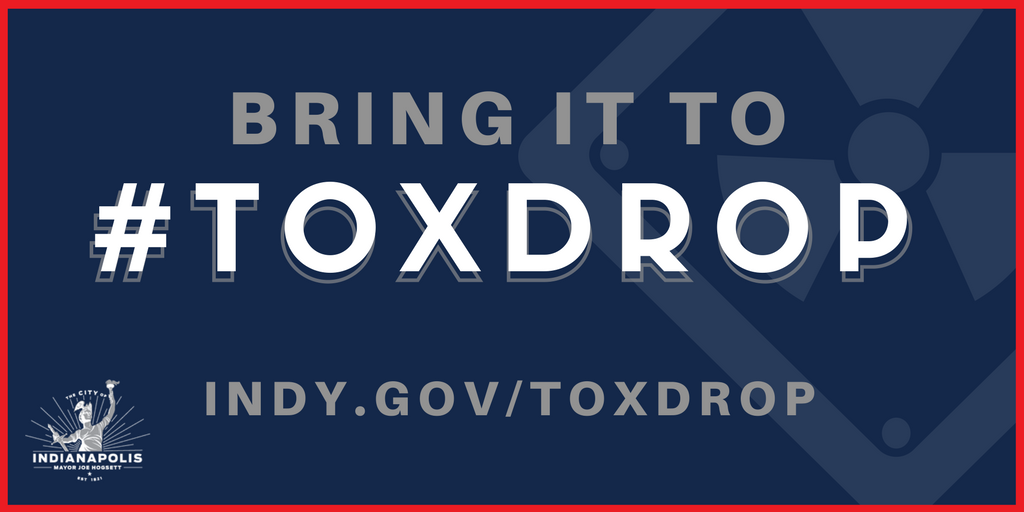 SustainIndy's tweet photo. It’s #ToxDropThursday! Bring your household hazardous items to 1725 West Street from 9-11am! #ItsMyCity https://t.co/J13NTle4jy https://t.co/RhFCDJywwn