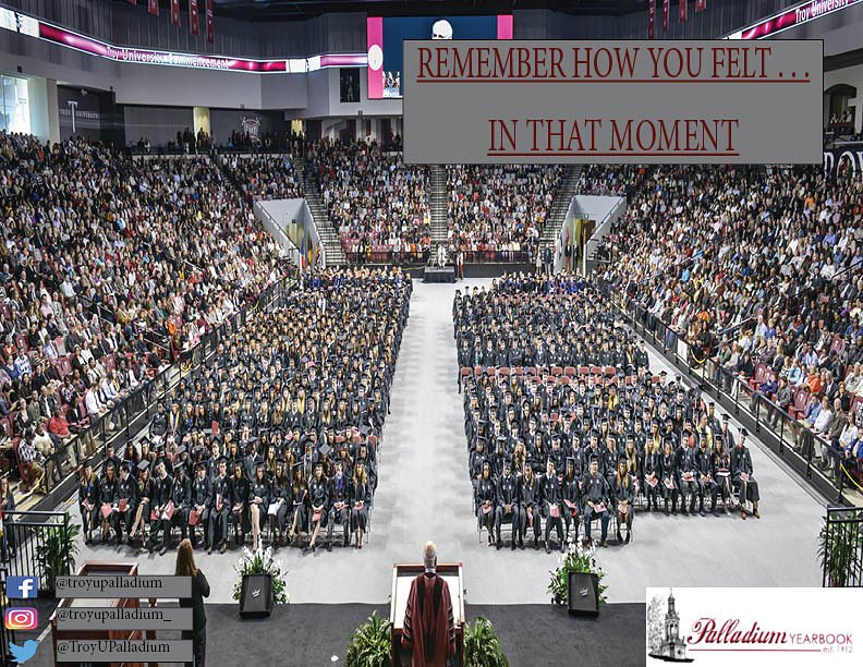 TroyUPalladium's tweet photo. Do you remember how you felt when you walked across the stage during graduation? Graduation is not only a goal we strive for, but a Trojan Tradition.
#trojantraditions #countdowntopictureday
#twodays π·π https://t.co/xzJGE5o5O8