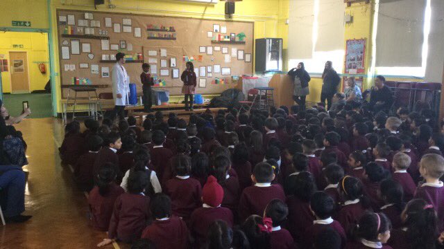 BoltCallum's tweet photo. Great Science Assembly today to start off Uphall Science week! #science #STEAM #primaryrocks https://t.co/COxKCBstF7