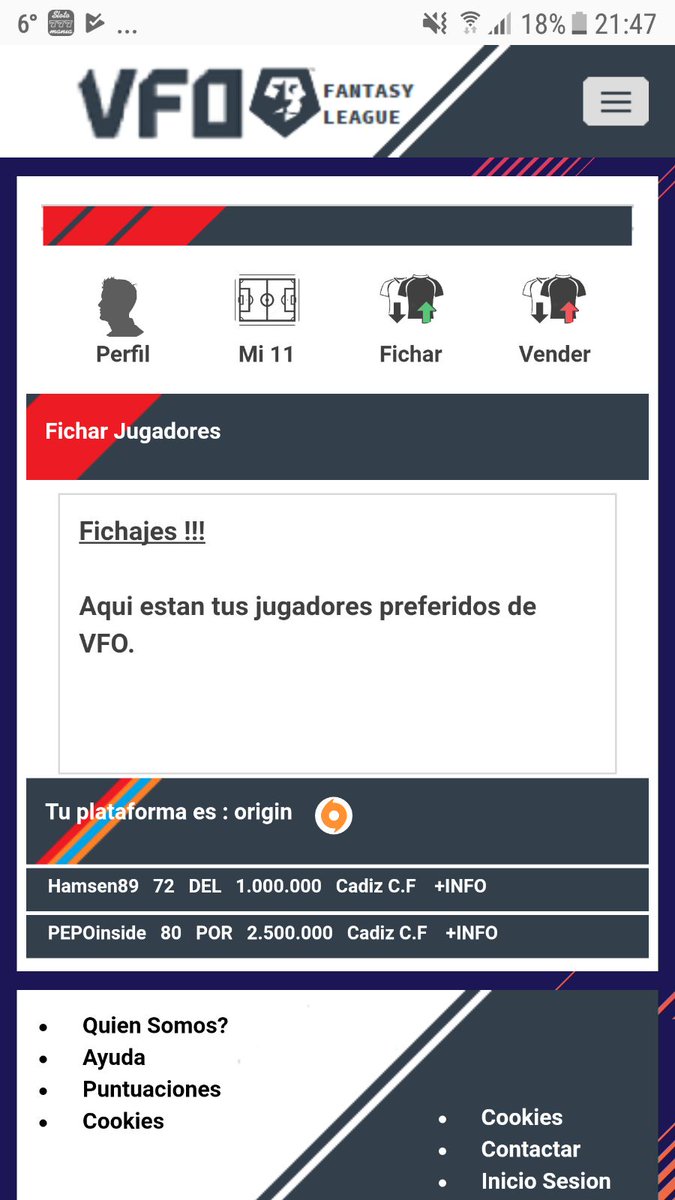 VFOLigaFantasy's tweet photo. Seguimos con los progresos en la versión móvil, aquí tenéis algunas capturas:

Dadle Me Gusta si os mola! https://t.co/CbzrGbmTFh