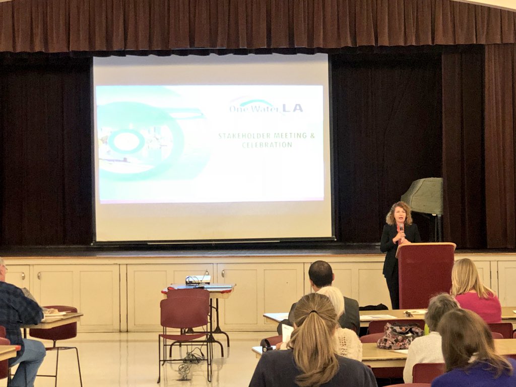 OneWaterLA's tweet photo. Thank you @heathermeansbiz and @NPDESlaw for kicking off our Stakeholder Meeting &amp; Celebration today! Great things in store as we prepare to launch the One Water LA 2040 Plan. https://t.co/5Ql38aLY8r