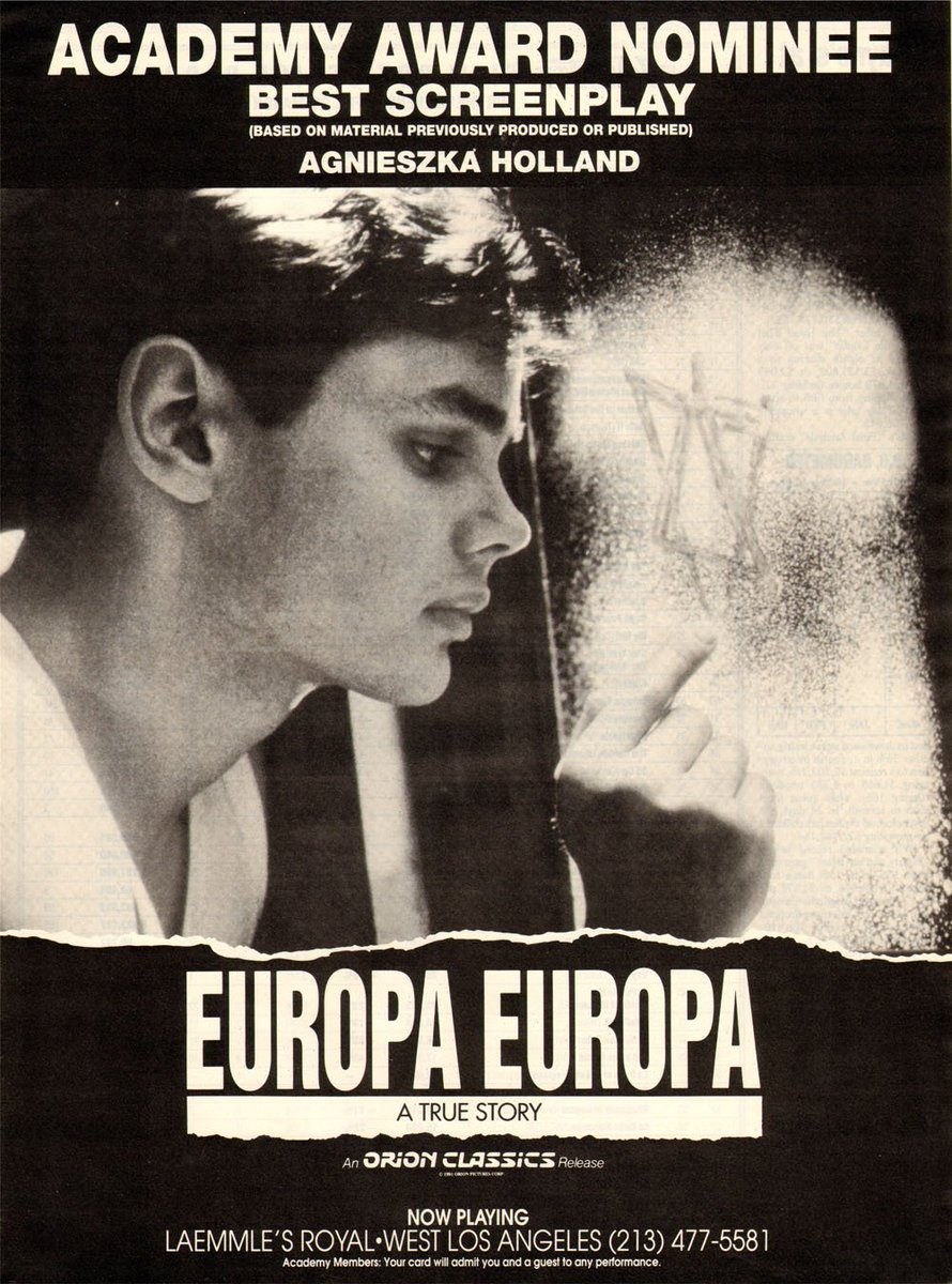 alpertjcc's tweet photo. Join us tomorrow night at 6pm for a screening of "Europa Europa" (1990) as part of our Screening the Holocaust series with Dr. Don Schwartz. https://t.co/z3aMRo5qpT https://t.co/8i2y3VtkEV