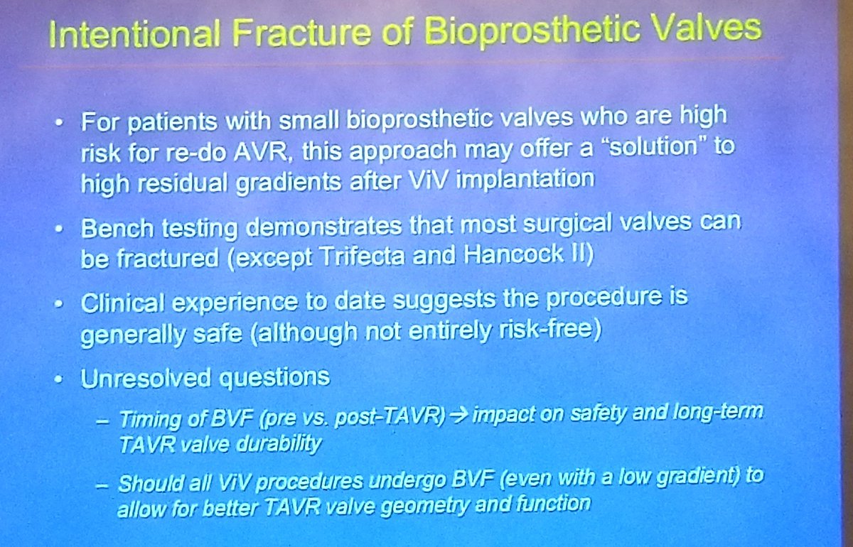 AmroAlsaid's tweet photo. Smaller diameter (<21 valve) and high residual mean gradient (>20 mmHg) are associated with increased mortality in Valve-in-valve #TAVR. Intentional fracture is feasible in most ViV except (Trifecta and Hancock II) #CRT2018 #Cardiotwitter https://t.co/KyO5hFnMl9