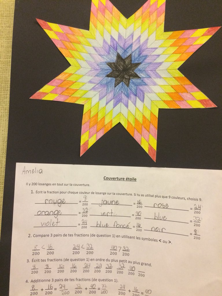 IrvineSD43PAC's tweet photo. Patterns, colour & fractions! Mme Howard’s grade 4/5 class knows that #MathIsFun! #IrvineProject https://t.co/ePDWXEoBvM