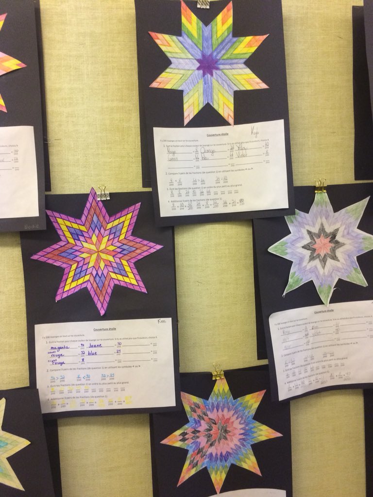 IrvineSD43PAC's tweet photo. Patterns, colour & fractions! Mme Howard’s grade 4/5 class knows that #MathIsFun! #IrvineProject https://t.co/ePDWXEoBvM