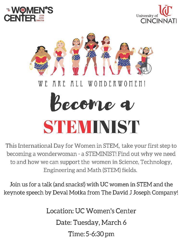 We have so many events happening this month! Tomorrow we have 2 awesome events happening: a special edition of Feminist Snack Break focusing in on mindfulness and Become a STEMinist, supporting women in STEM fields. We hope to see you there ☺️