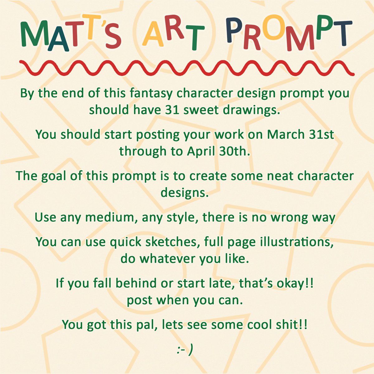 mattydraws's tweet image. ✨🤟 pst, tell all your art friends about this art prompt 🤟✨