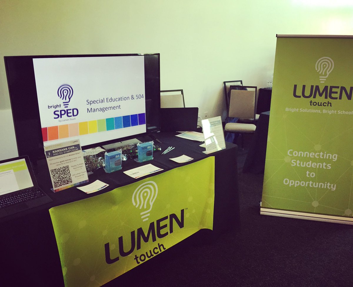 LumenTouch's tweet photo. Great day learning from everyone at #KansansCan18 today! Stop by to learn how we can make your District #BRIGHT #KSDEredesign #KAESA #BrightSolutions #BrightSchools #BrightCommunity https://t.co/ONQICNkcF8