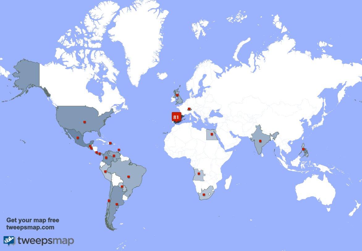 I have 4 new followers from Mexico last week. See tweepsmap.com/!MiriCabanas