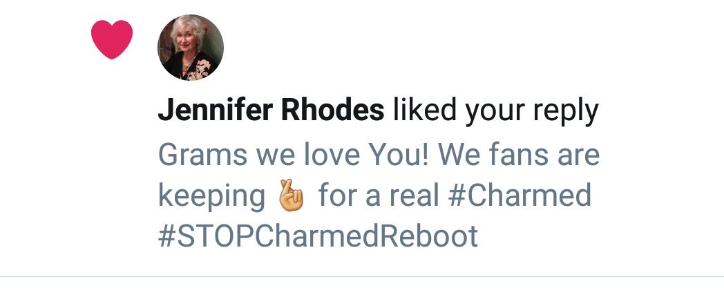 MrsDLR3theonly's tweet photo. Holy holy holy cow!!!! This here is one happy #charmed fan! Grams liked my post!!!! Thanks @jjrhodes9 
#STOPCharmedReboot https://t.co/ATcaSZOV2t