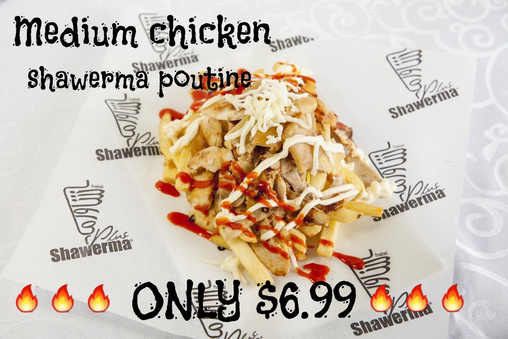 SpottedLaurier's tweet photo. *GIVEAWAY*
Retweet for a chance to win a free shawarma from @ShawermaPlus!
*
*
Grab a medium chicken Shawerma Poutine for only $6.99 at https://t.co/yjLOxE8LMG https://t.co/dhSdjLNJ9c